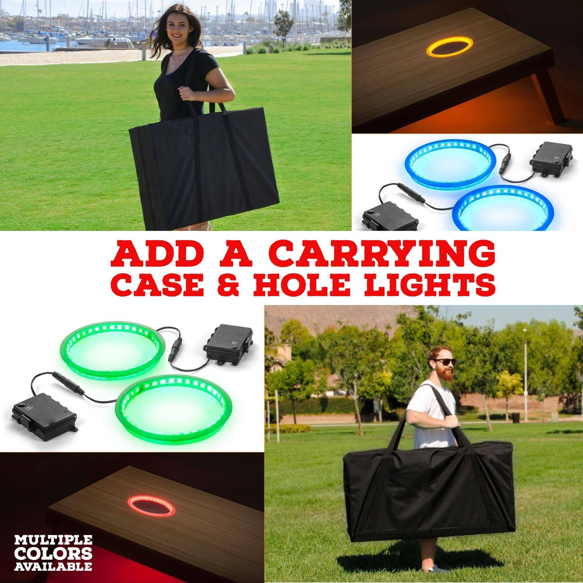 Cornhole Board Set with Lights & Case R379