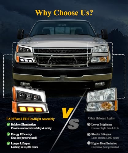 LED Headlights Assembly with DRL Sequential Turn Signal T4242