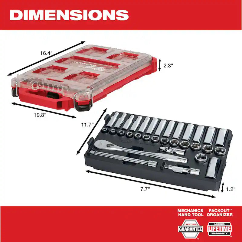 3/8 in. Drive Metric Ratchet and Socket Mechanics Tool Set 32-Piece W77432