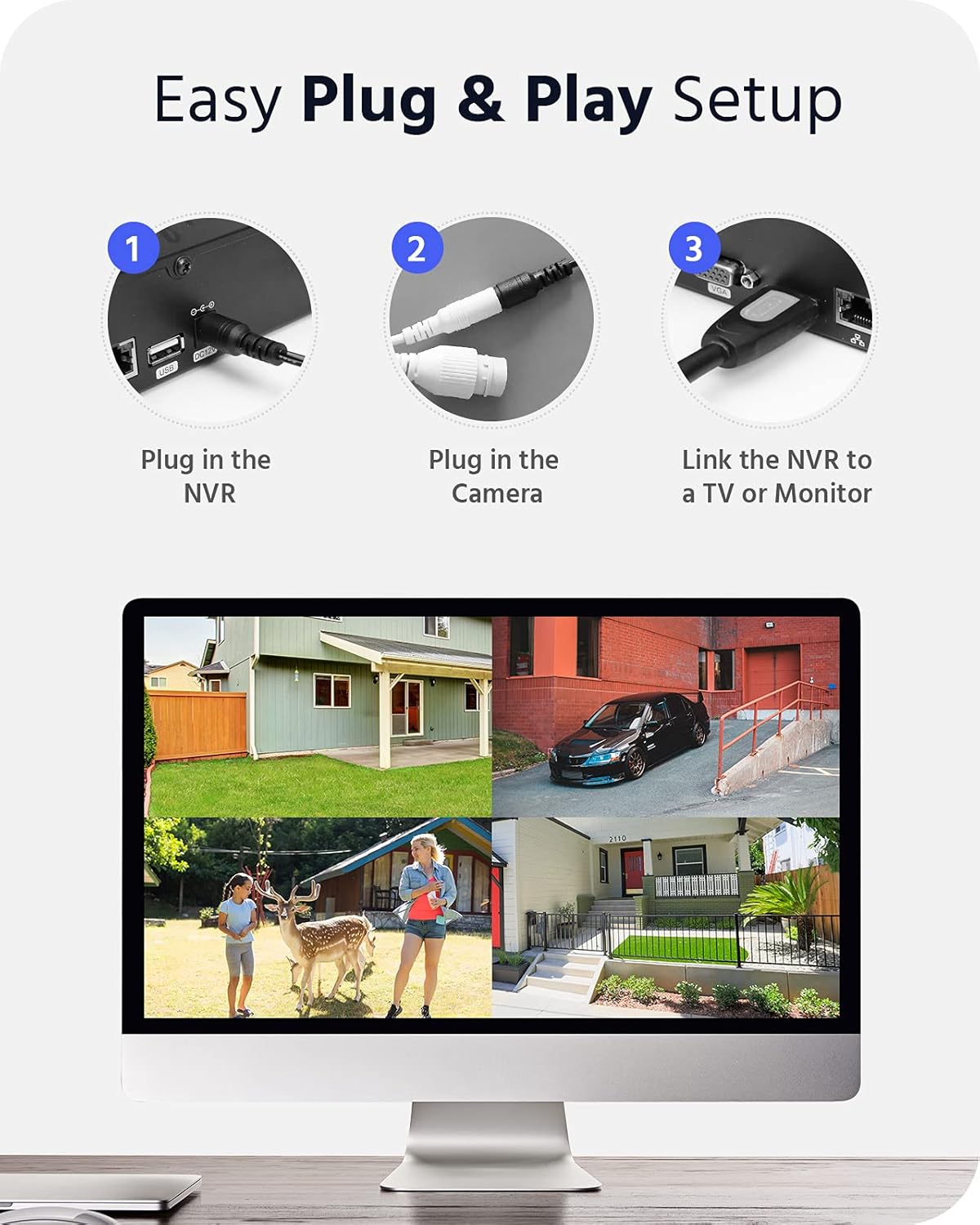 3MP Wireless Security Camera System 8 Channel 4 Cameras M23847