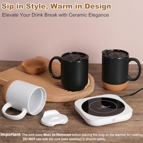 Black Electric Coffee Cup Warmer with Ceramic Mug G6843