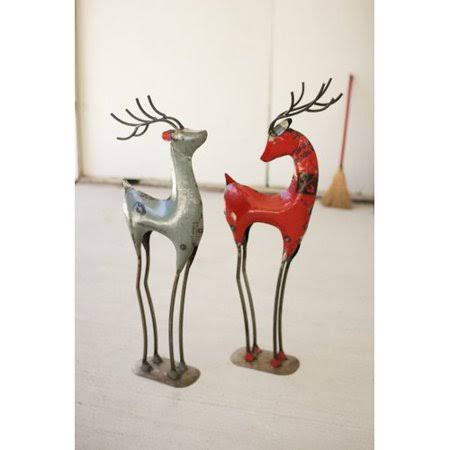 2 Piece Recycled Iron Deer Set G875433