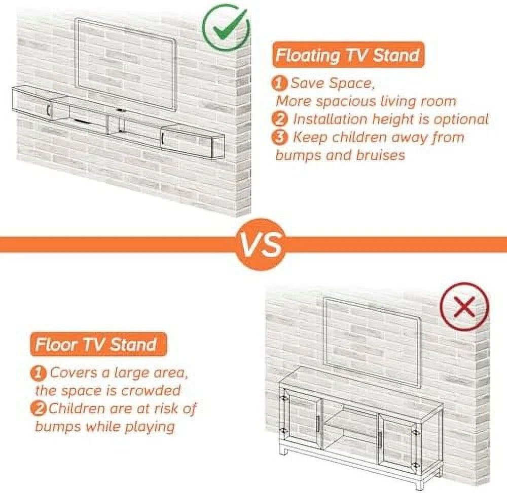 Floating TV Stand with Cabinet K9699