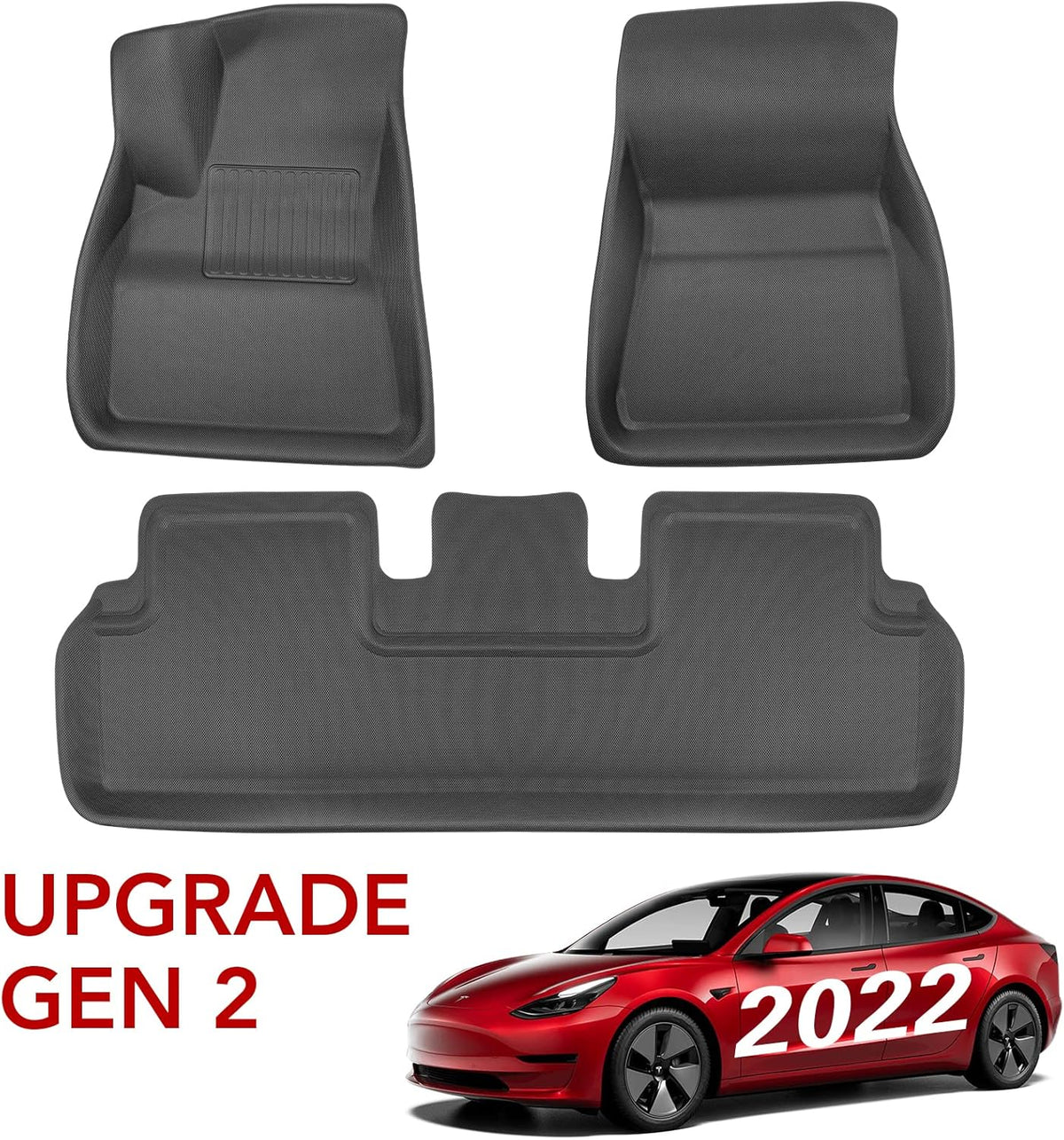 3D All-Weather Anti-Slip Waterproof Floor Liners Set U444