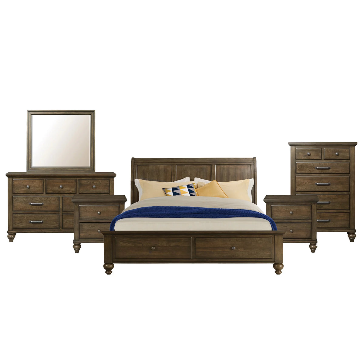 King 2-Drawer Platform Storage 6PC Bedroom Set O53967