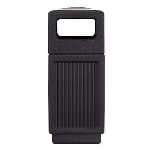 Black 15 Gallon Recessed Panel Trash Can with Ash Urn W42308