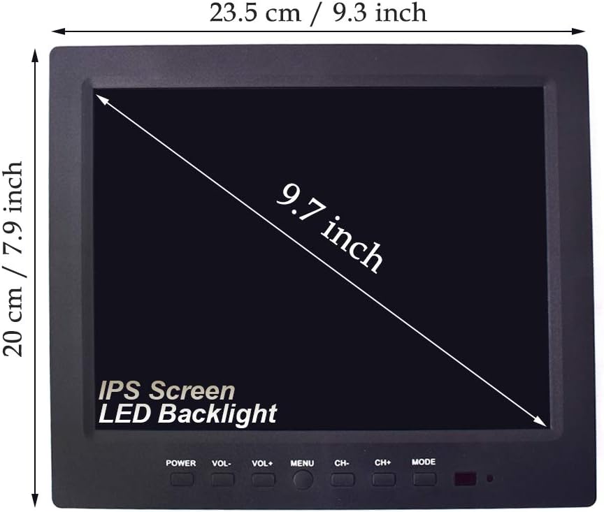 9.7 IPS HD LCD Monitor 1024x768 with VGA HDMI AV BNC USB Audio Ports Built-in Speaker L66099