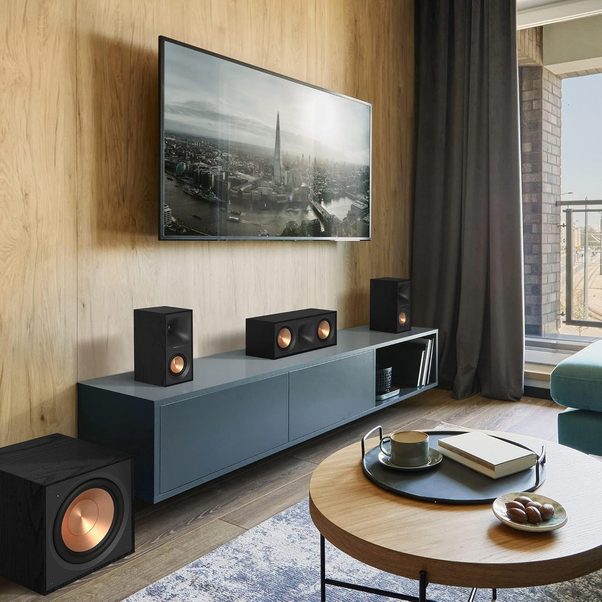 Black Bookshelf Speakers with 4” Woofers F55138