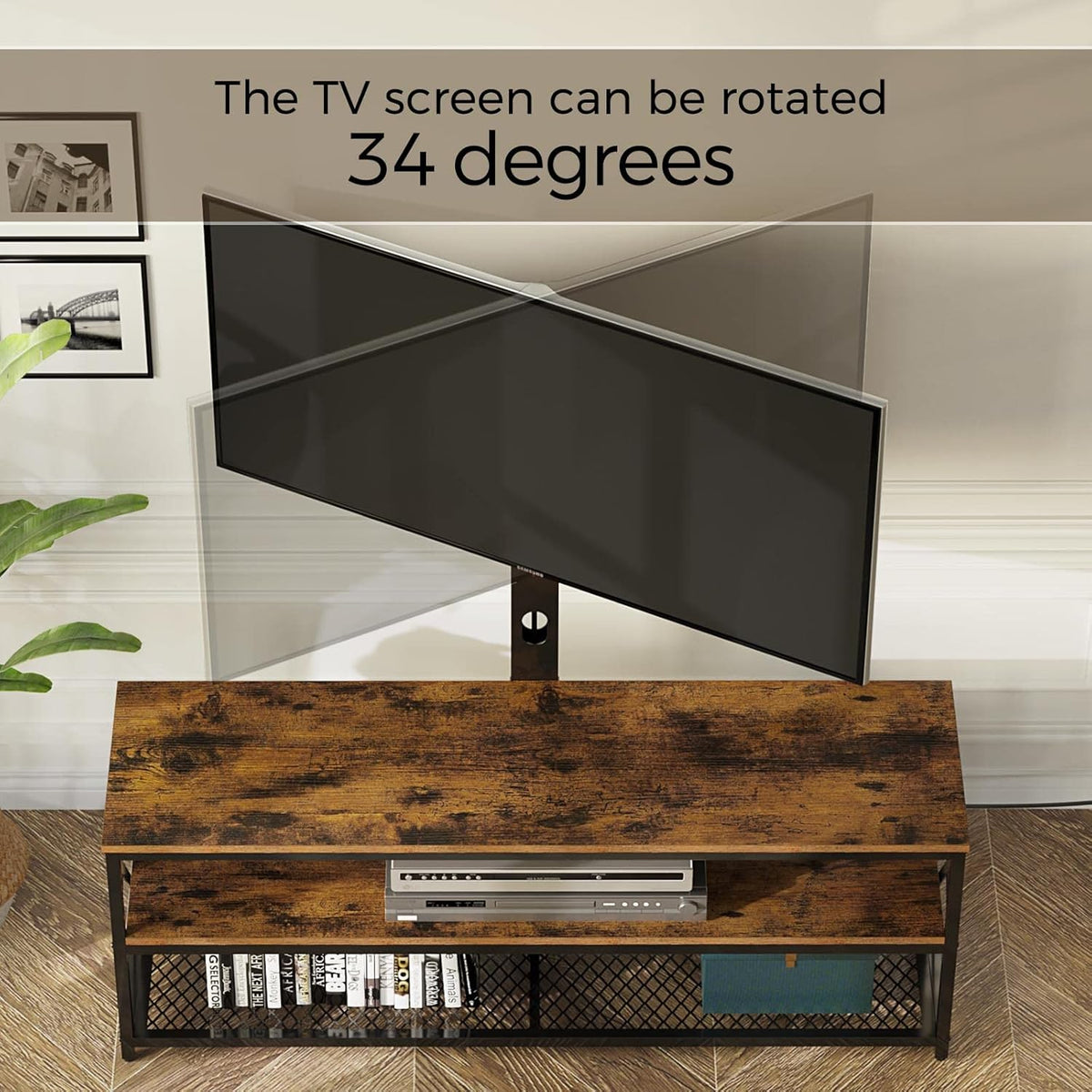 43 Inch Swivel Height Adjustable TV Stand with Mount Q94534
