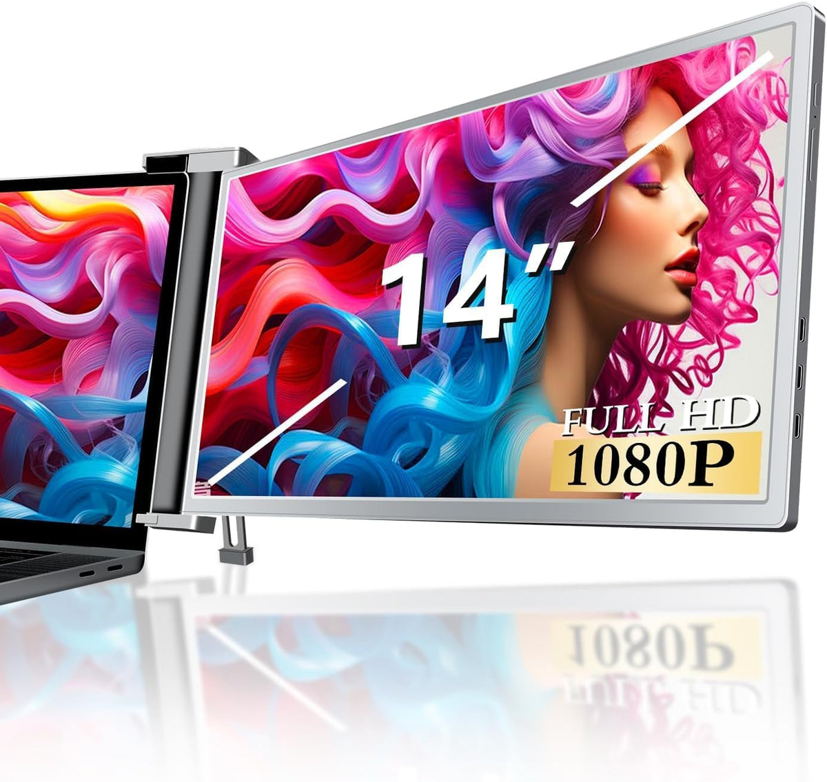 14” Dual Laptop Monitor Extender FHD 1080P IPS Portable Screen O84046