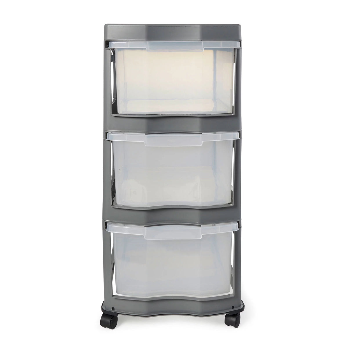 Gray 3 Shelf Plastic Storage Organizer F346