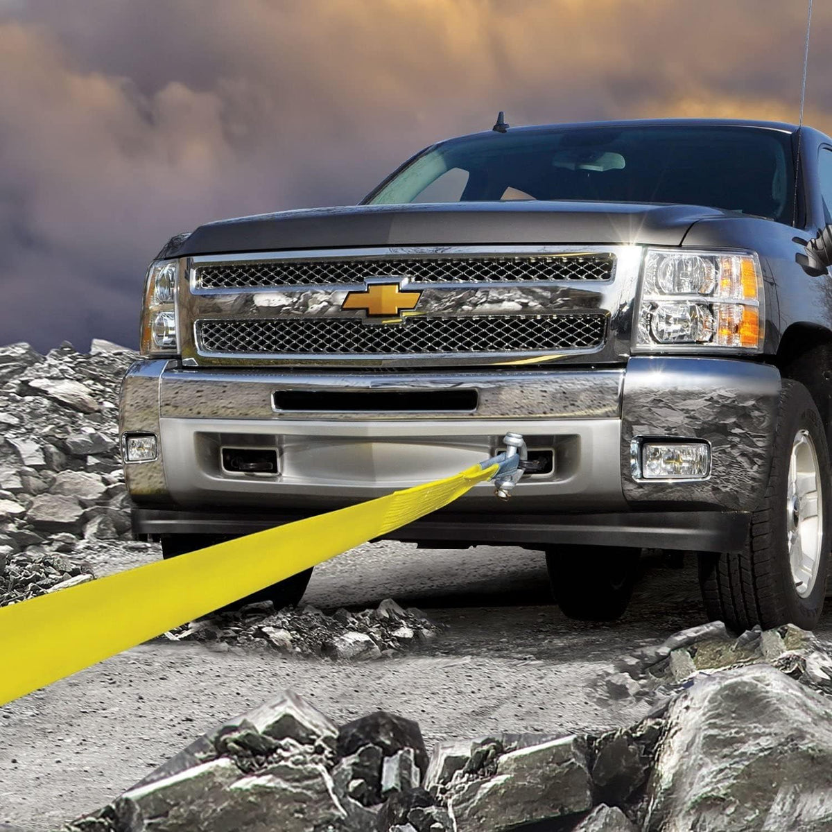 Tow Strap with Reinforced Eyes, 3 Inch x 20 Foot, 7,500 Pound Towing Capacity, Pack of 2 C840061