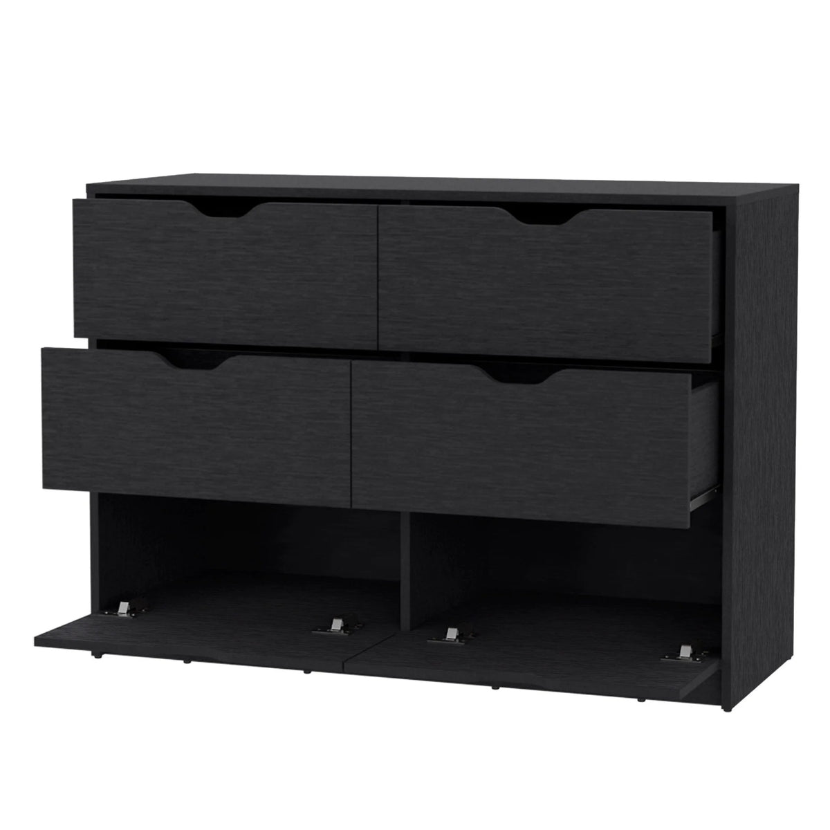 Black Manufactured Wood Six Drawer Dresser M126
