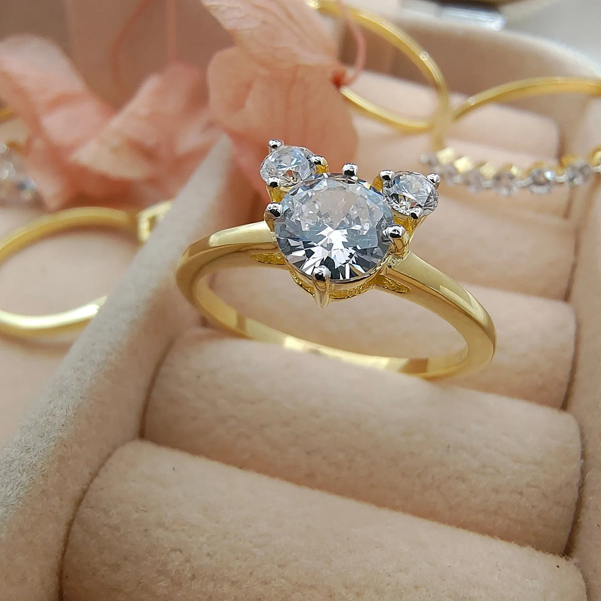 Three Stone Sterling Silver Ring X986587