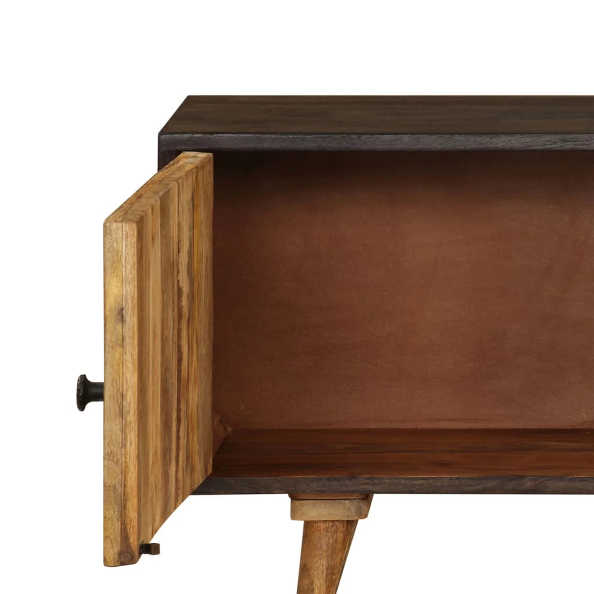 Mango Wood TV Cabinet with 2 Doors and Storage Shelves G2089