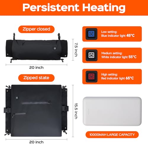 Heated Hand Warmer Pouch, PU Leather Electric Hand Muff, 10000mAh Rechargeable Power Bank Hand Warmer L198