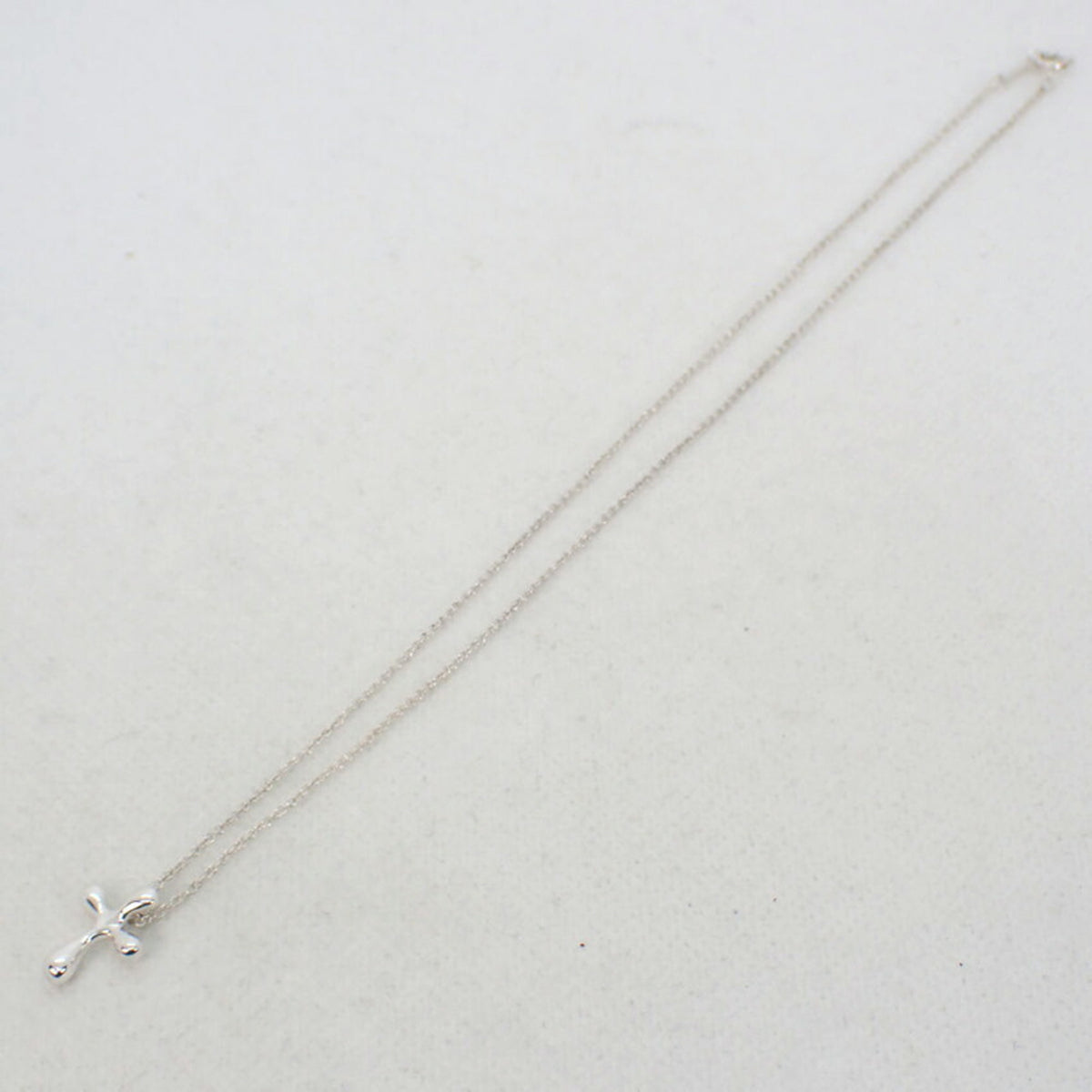 925 Teardrop Cross Pendant Necklace W327794