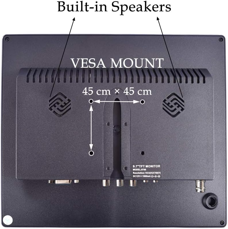 9.7 IPS HD LCD Monitor 1024x768 with VGA HDMI AV BNC USB Audio Ports Built-in Speaker L66099