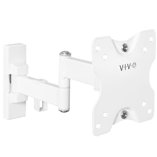 White Full Motion Wall Mount for up to 27 inch LCD LED TV and Computer Monitor Screens N664969