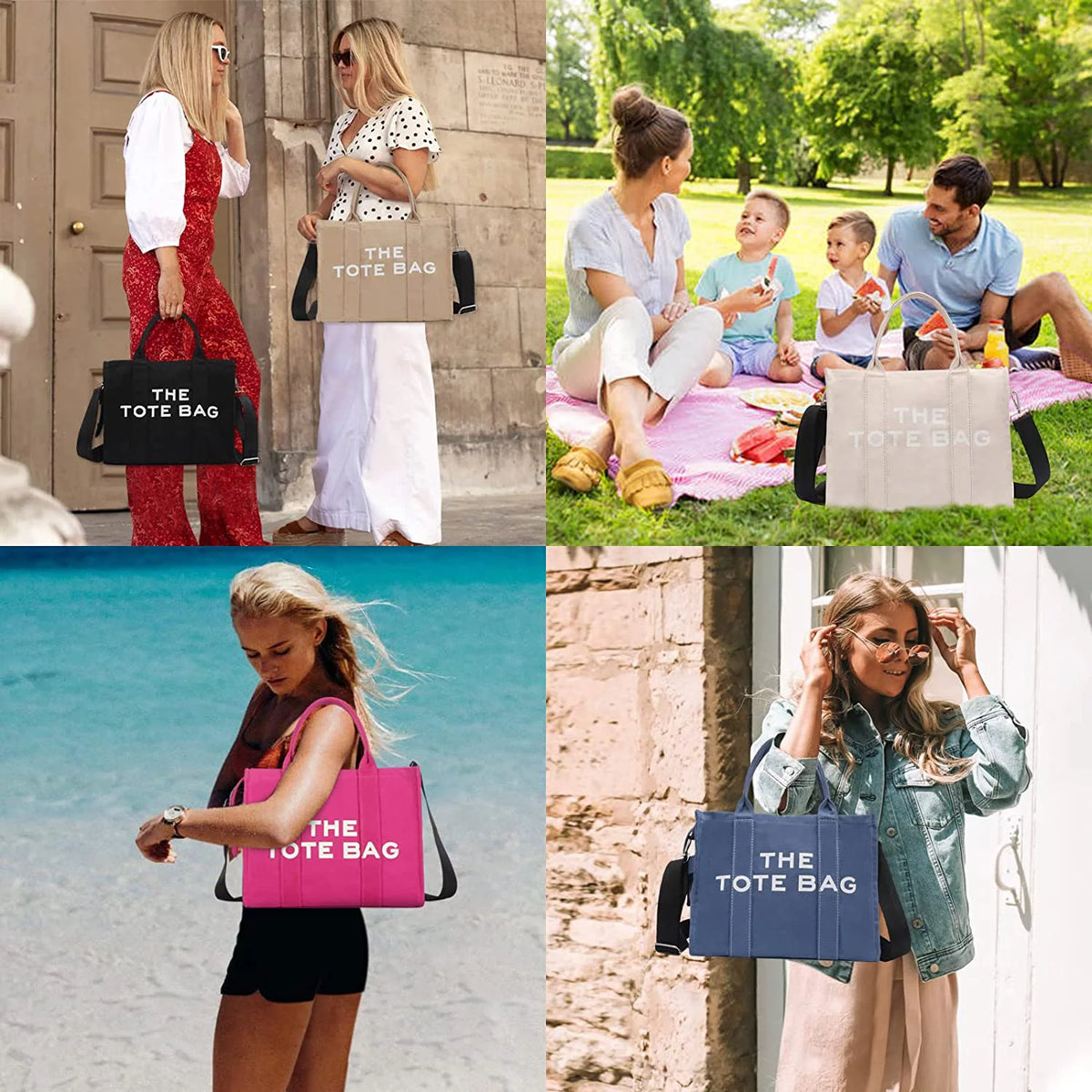 Canvas Tote Bag with Zipper V4576
