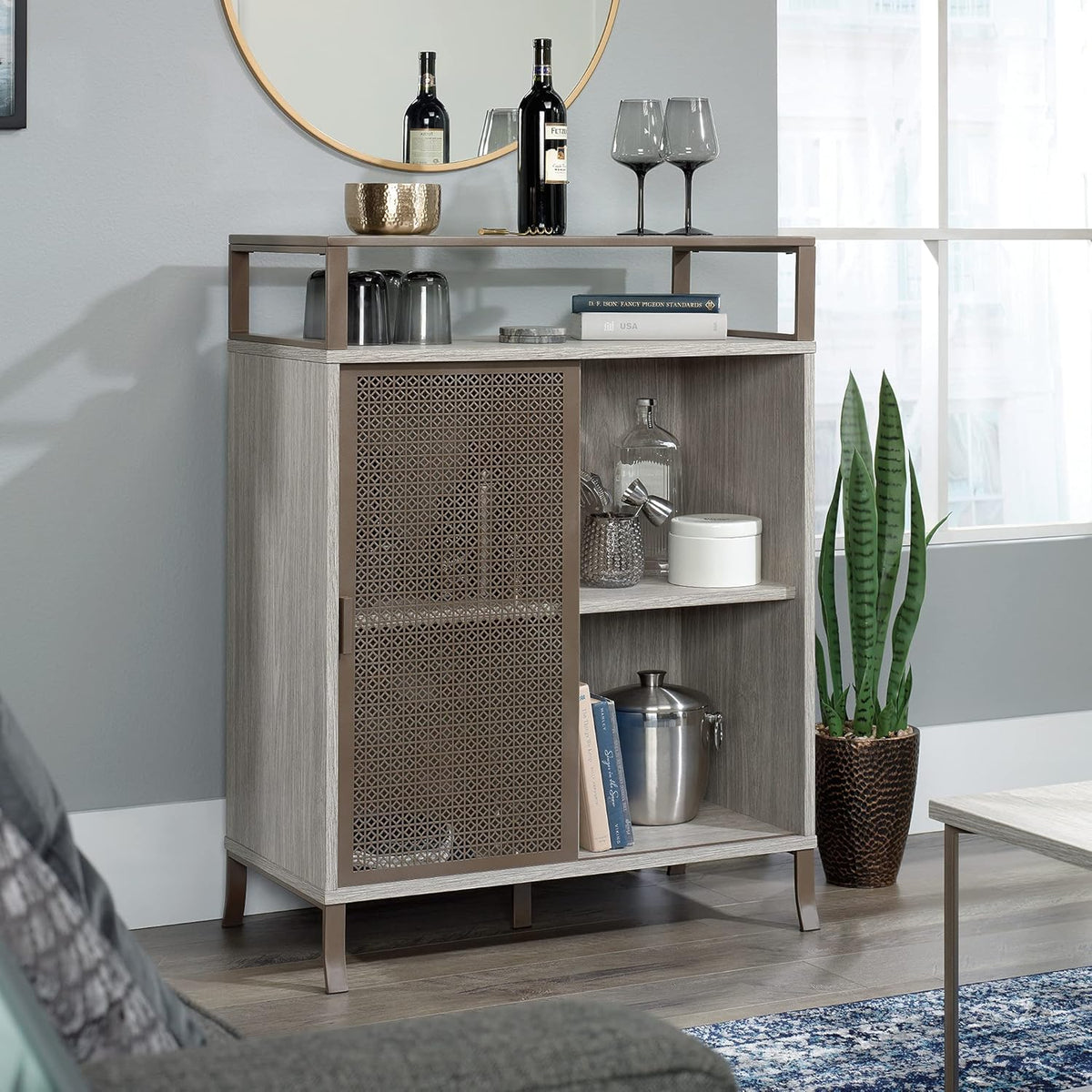 Storage Cabinet, Champagne Oak Finish Y4102