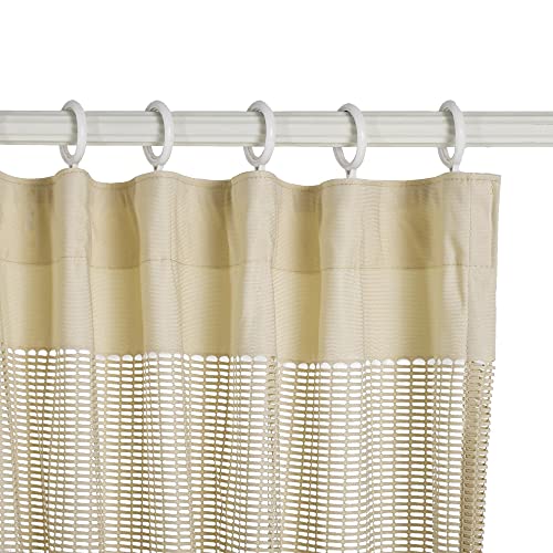 White 10ft x 7ft Cubicle Curtain Room Divider with Flexible Flat Hook (1 Panel) L306985