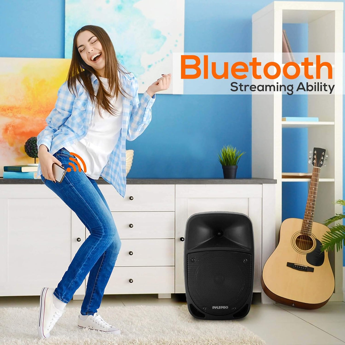 1200W Portable Bluetooth PA Speaker with UHF Wireless Microphone U69959