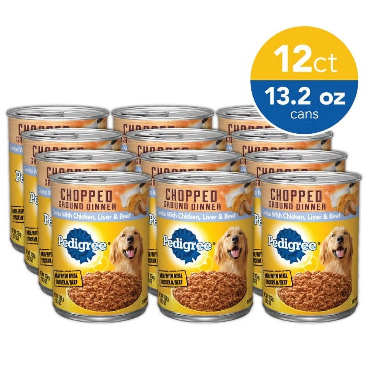 Chicken Beef & Liver Chopped Ground Dinner Wet Dog Food, 13.2 oz Cans, 12 Pack W2511