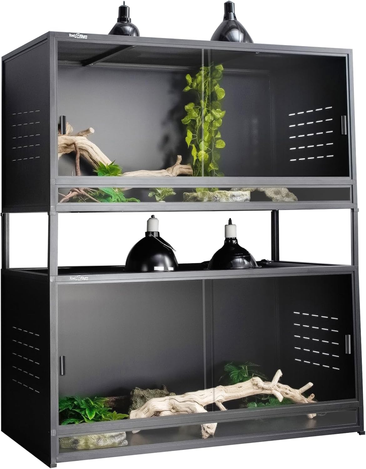PVC Reptile Enclosure 48"x24"x24" 120 Gallon Large Tank with Sliding Tempered Glass Doors R3826