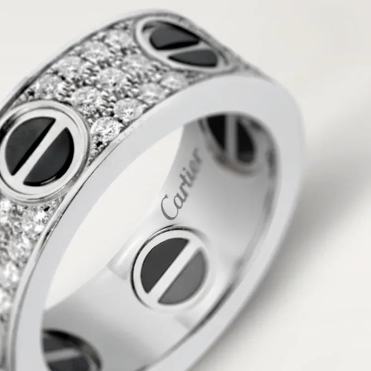 Ceramic Diamond-Paved Ring C401