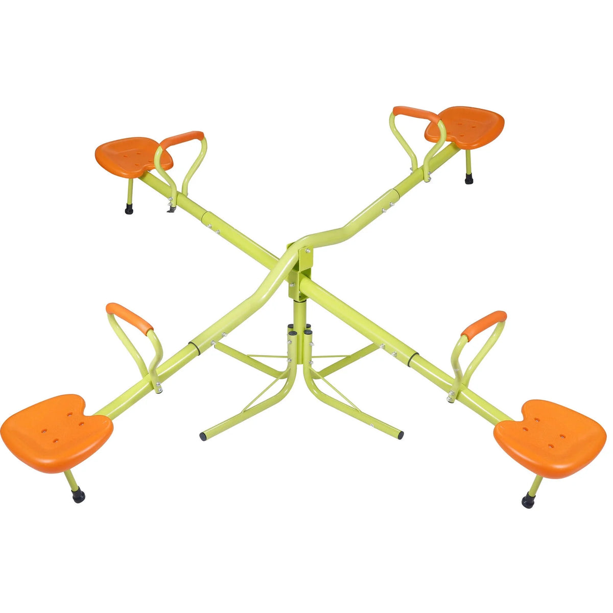 Heavy-Duty Seesaw 360 Degree Spinning with Handle Outdoor for 2-4 Kids X717