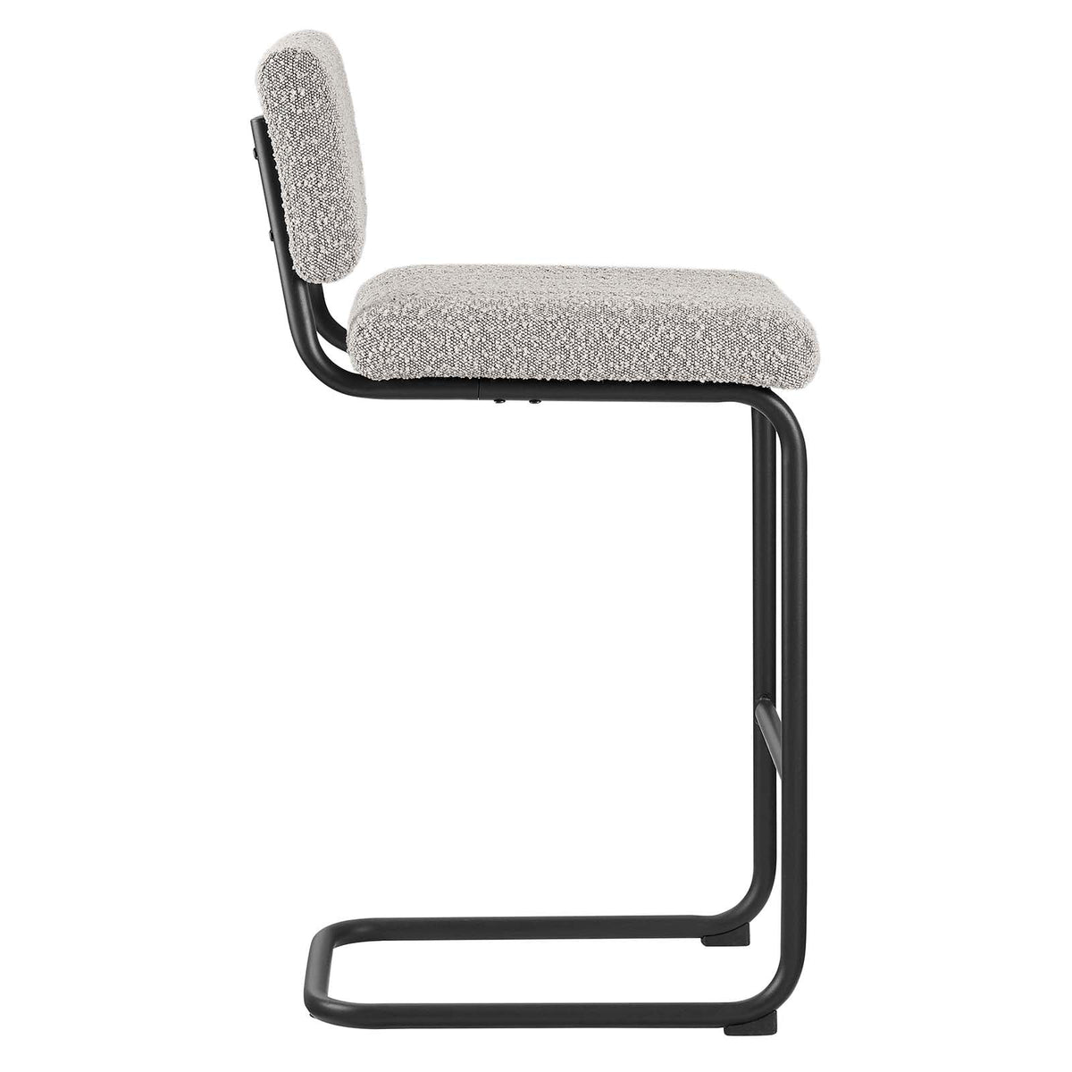 Set of 2 Black Taupe Boucle Counter Stools Z9095