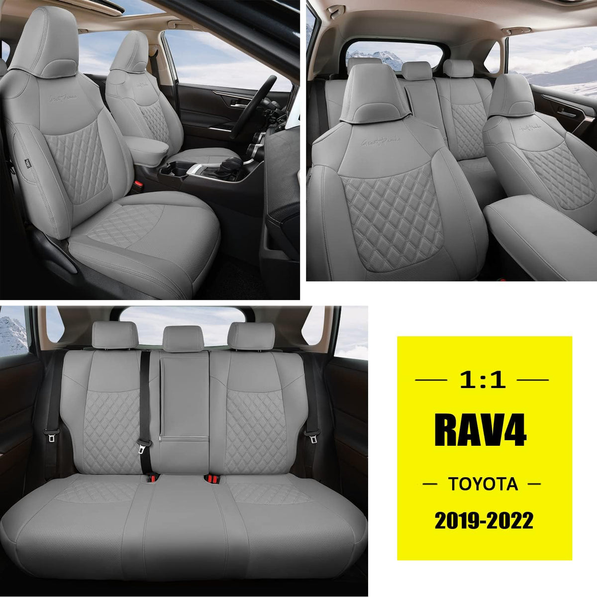 Pu Leather Car Seat Covers Full Set Black Red X420007