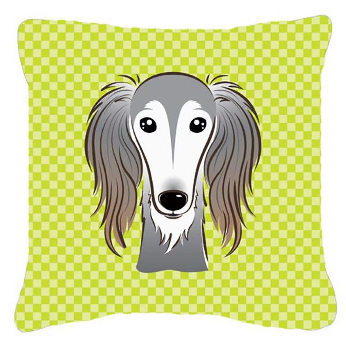 Lime Green Checkerboard Decorative Pillow 14 x 14 In. Q467526