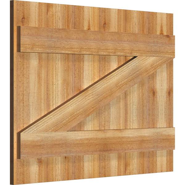 Rough Sawn Western Red Cedar Board-n-Batten Shutters with Z-Bar U836
