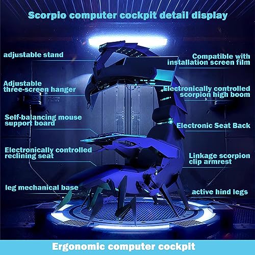 Purple PU Leather Ergonomic Gaming Chair with 16-Color RGB Light Q361552