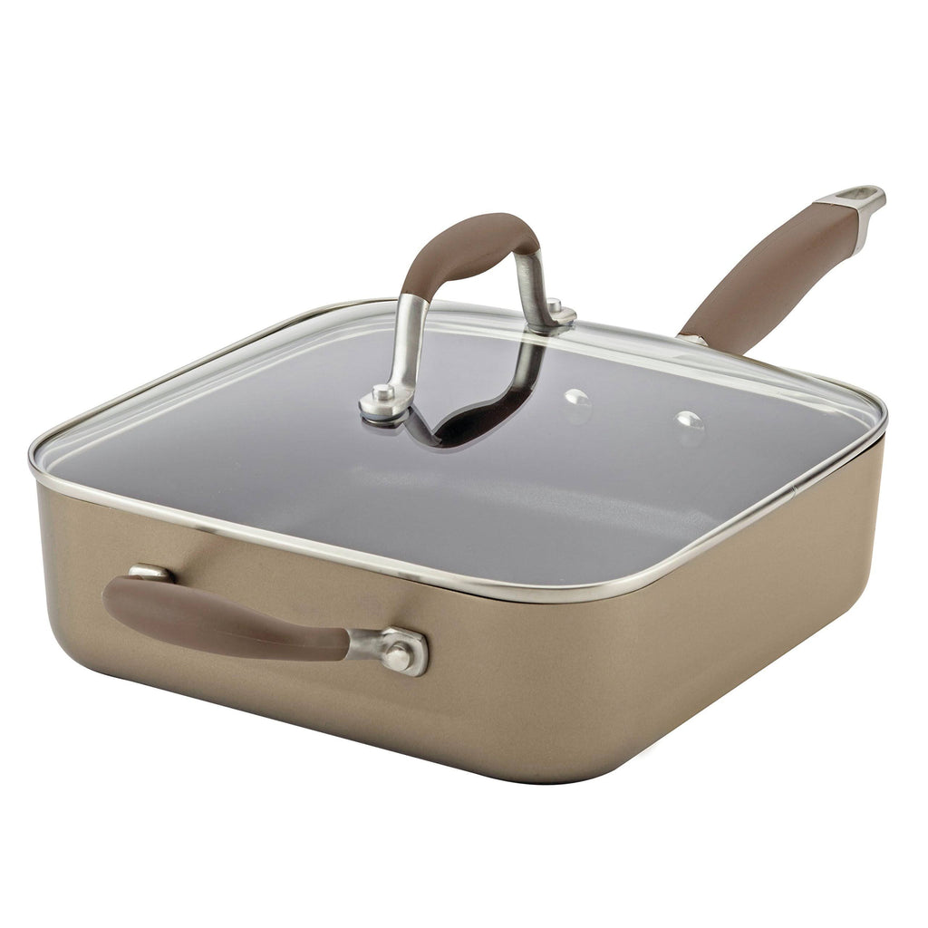 Hard-Anodized Nonstick 4-Quart Covered Square Saute S51338