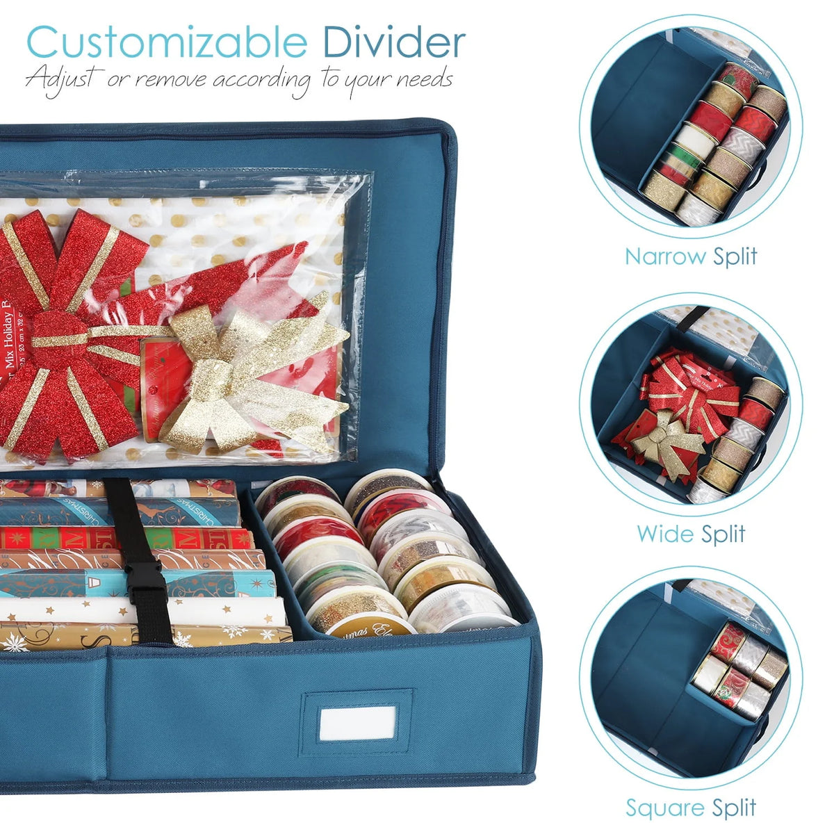Wrapping Paper Storage Container with Interior Pockets H30792