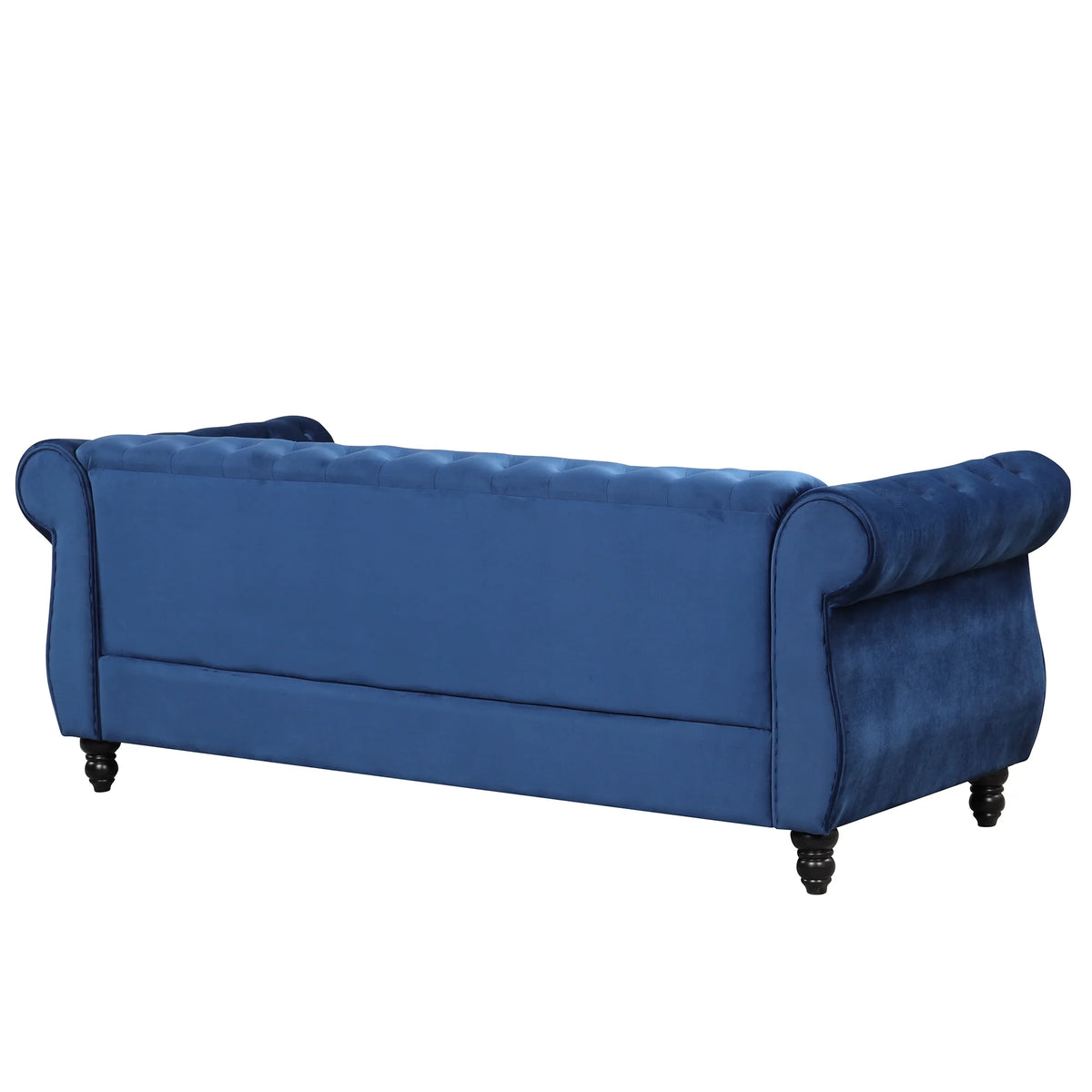 Blue 3-Seat Upholstered Sofa with Metal Legs E142263