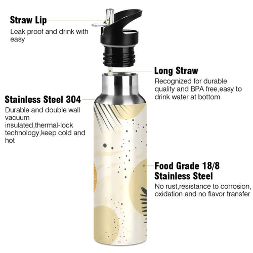 20 oz Insulated Stainless Steel Water Bottle with Straw Lid X85781