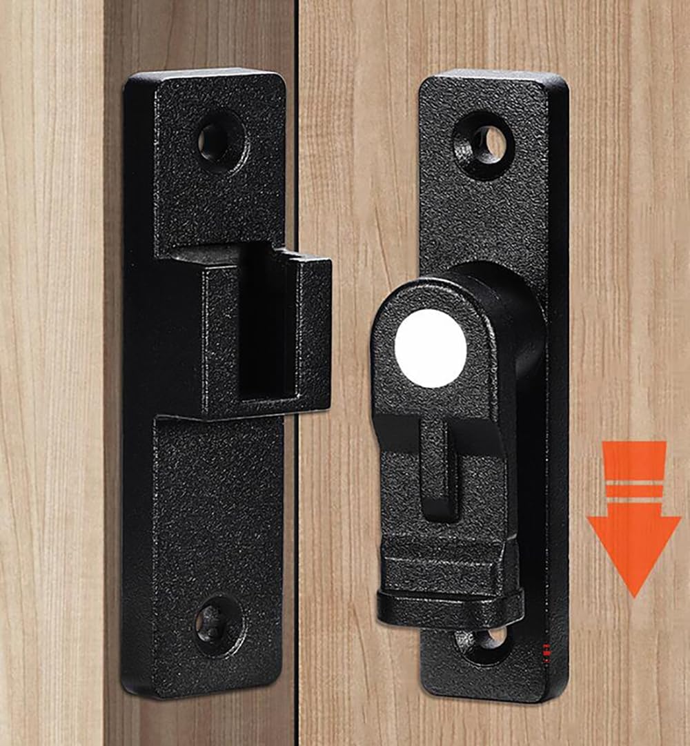Glow Black Zinc Alloy Barn Door Lock Latch U4585