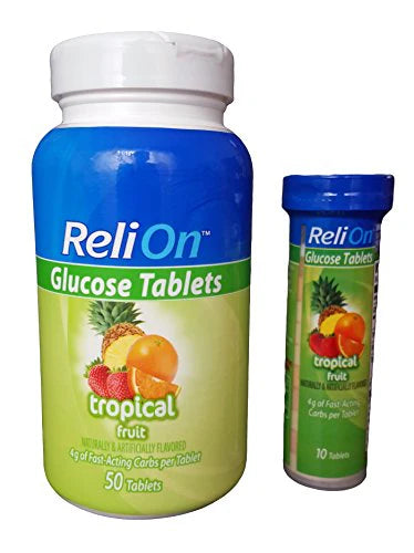Glucose 50 Tablets with On-The-Go Tube 10 Tablets Tropical Fruit Z80893