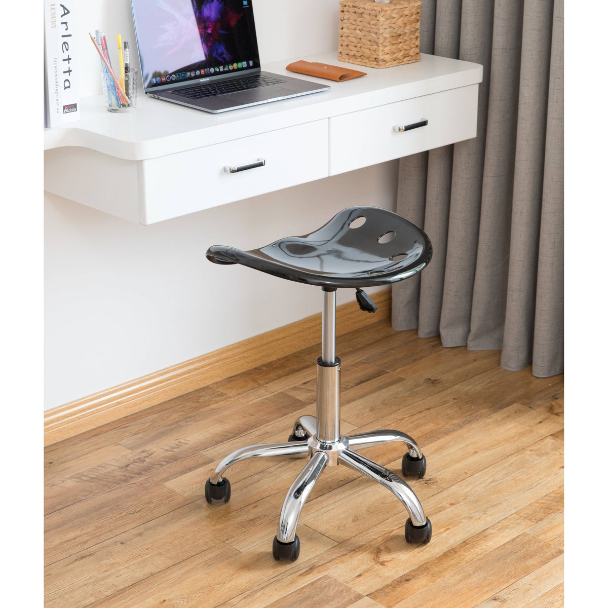 Gray Tractor Seat Swivel Chair with Casters O46633