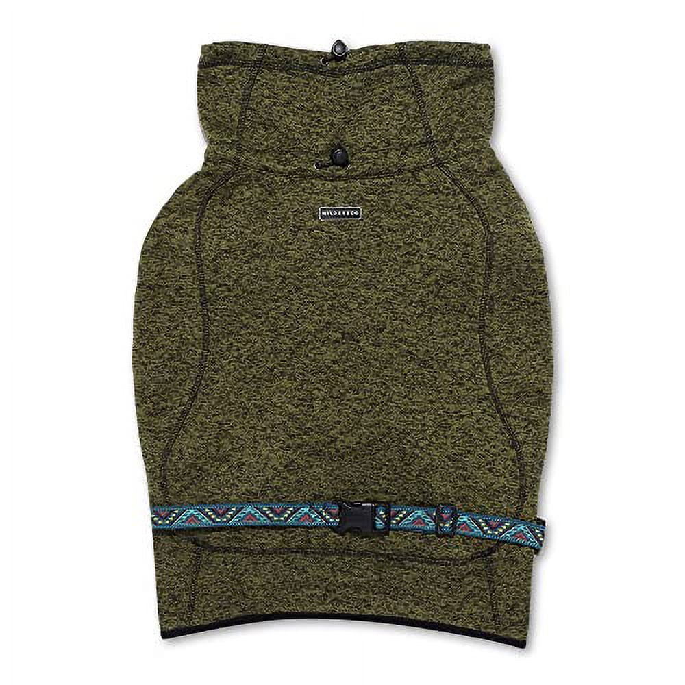 Olive Fleece Dog Jacket with Neoprene Neck Gaiter R492