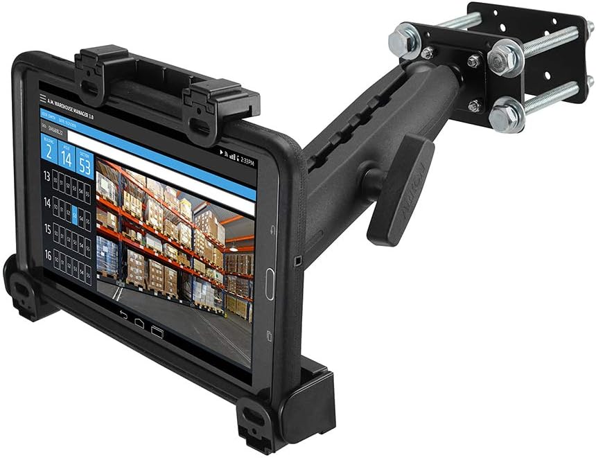 10.25 inch Locking Forklift Pillar Tablet Mount Black D1426