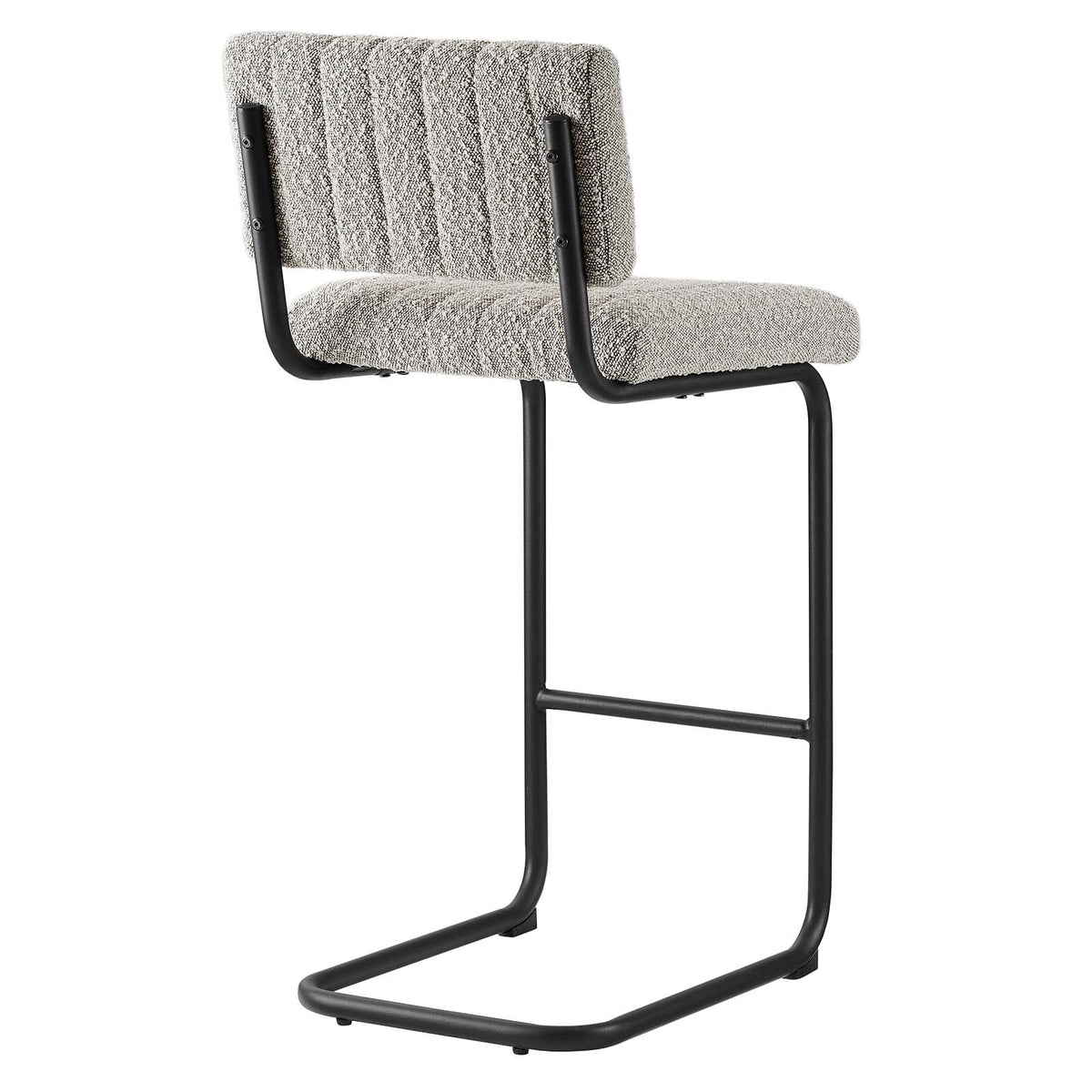 Set of 2 Black Taupe Boucle Counter Stools Z9095