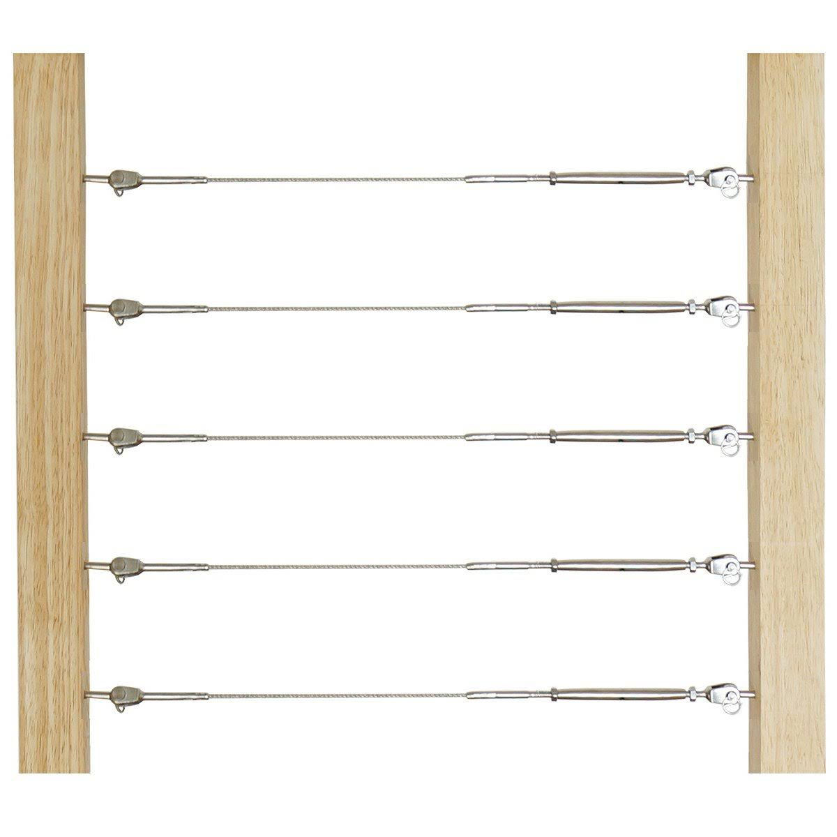 Stainless Steel Cable Railing Kits for 1/8 Wire Rope, 40P Q414423