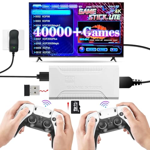 White 64GB 4K HDMI Video Game Console with Dual Wireless Controllers E580