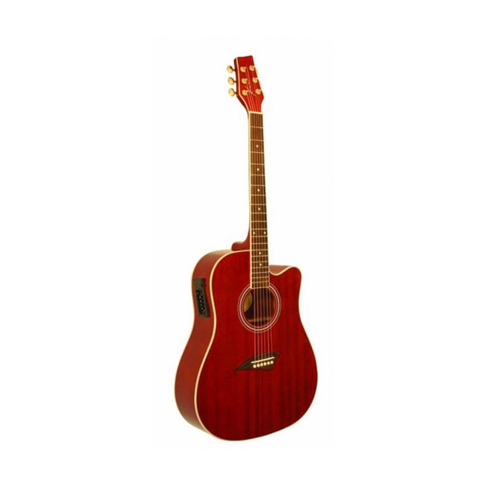 Transparent Red Acoustic Electric Guitar W65344