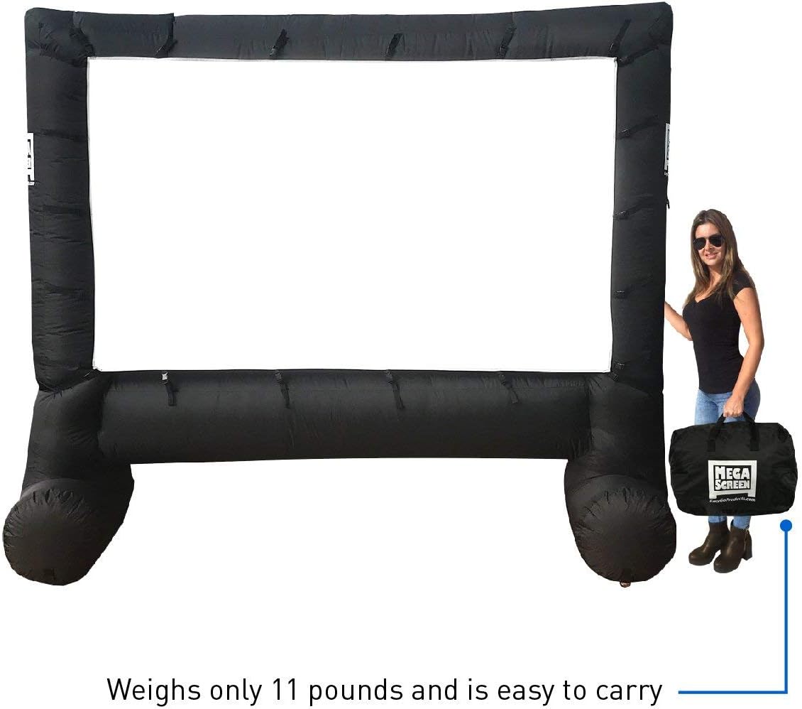 14' Inflatable Canvas Projection Screen with Inflation Fan, Tie-Downs and Storage Bag F17496